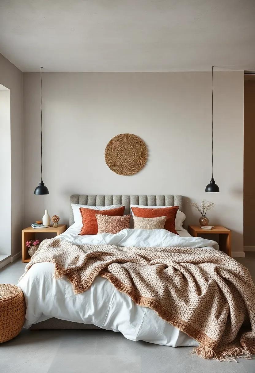 The Grace of Simple Elegance: Braided Throws and Cushions Enhancing Nordic Bedroom Ambiance