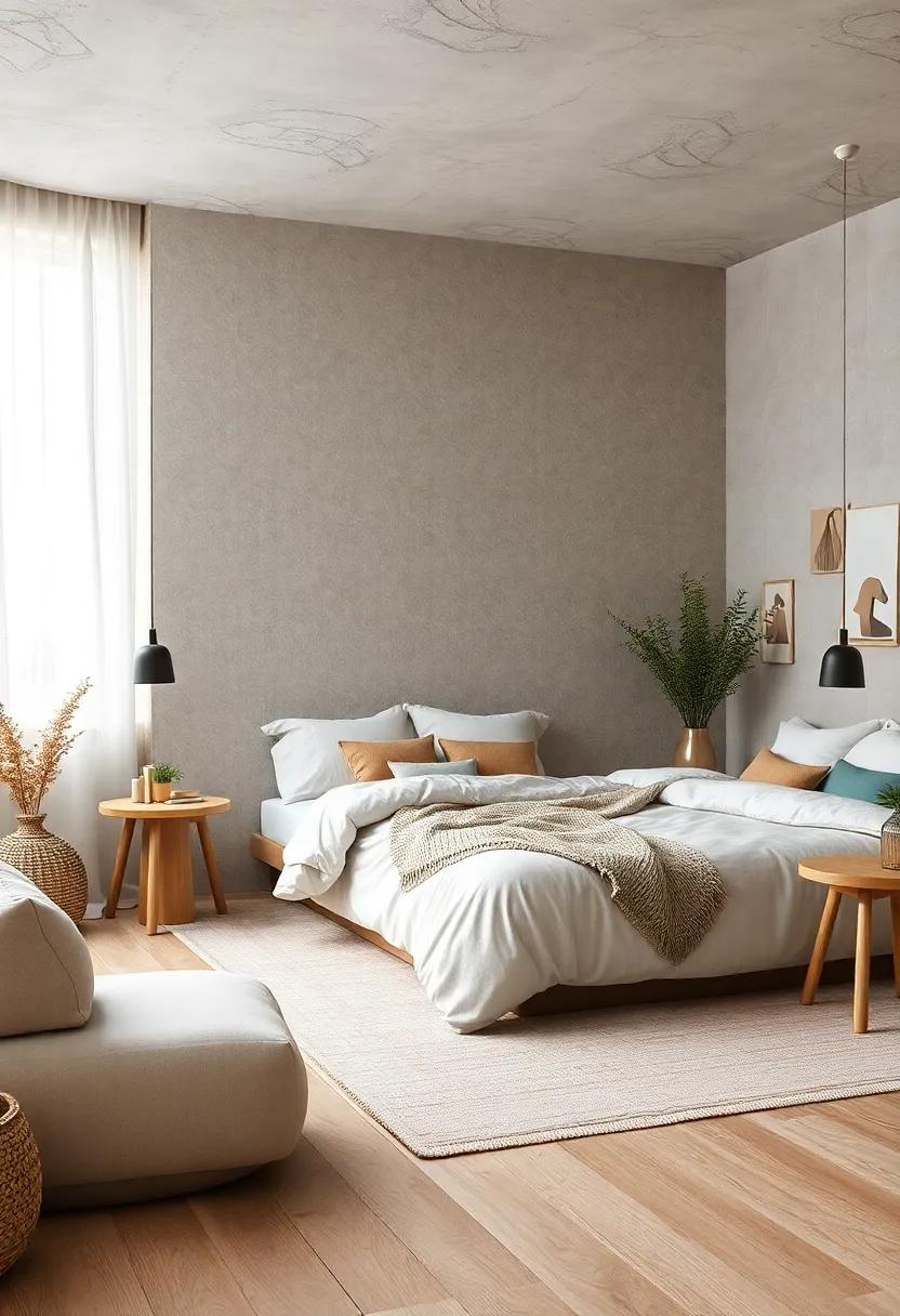 Layered Textures in Neutrals Creating a Warm, Inviting Scandinavian Sleeping Retreat
