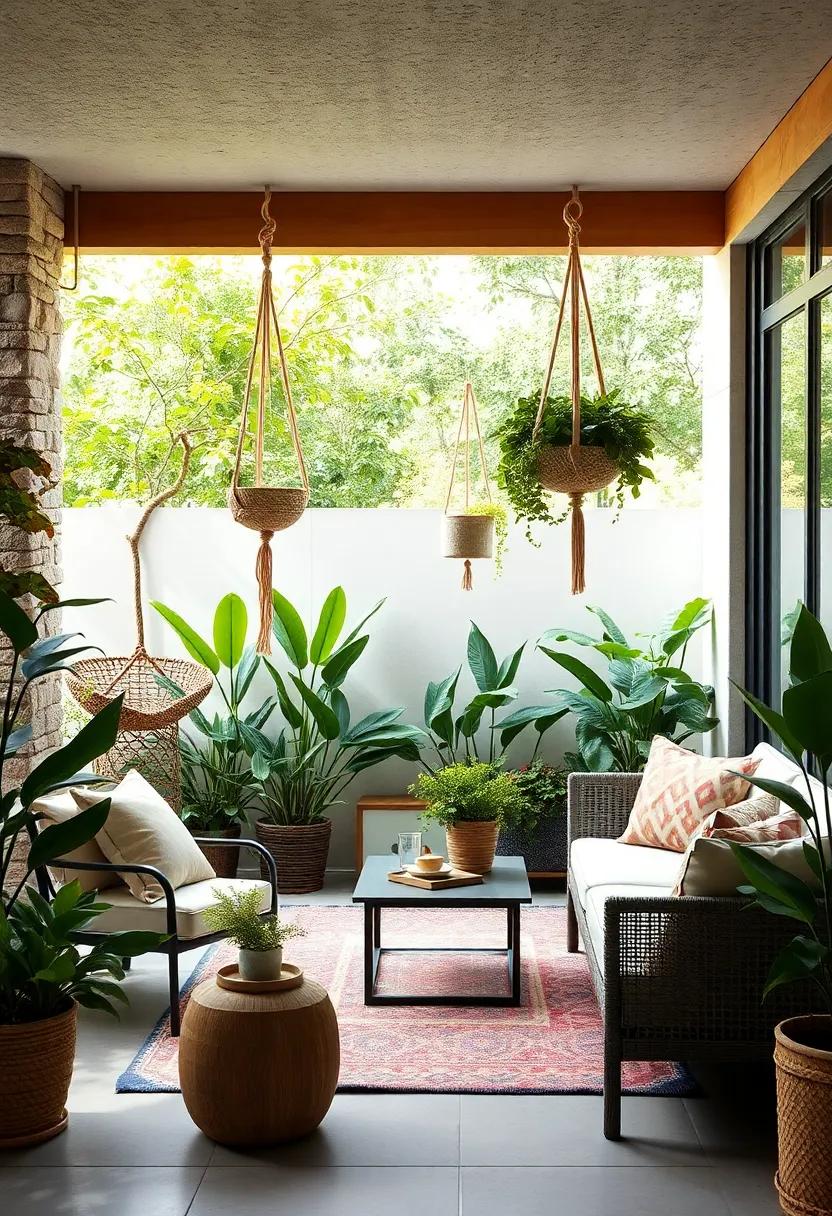 Build A Whimsical Hanging Garden With Macrame Plant Holders Suspended Against A Backdrop Of Lush Greenery
