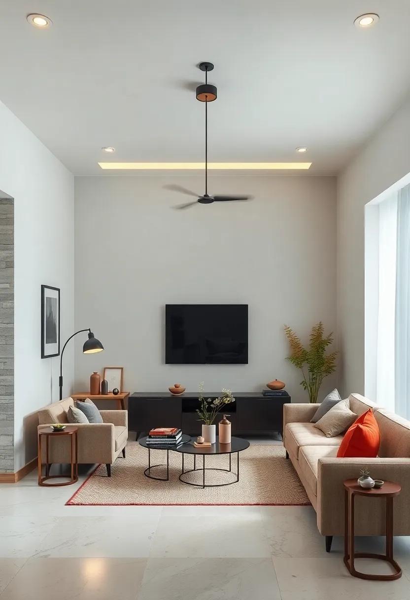 Sleek Fixtures with Clean Lines That Serve as Functional Art in Small Living Rooms