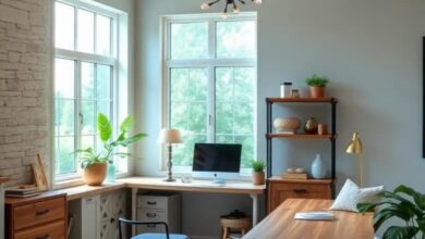 Charming Modern Farmhouse Home Offices Featuring Rustic Desk Designs