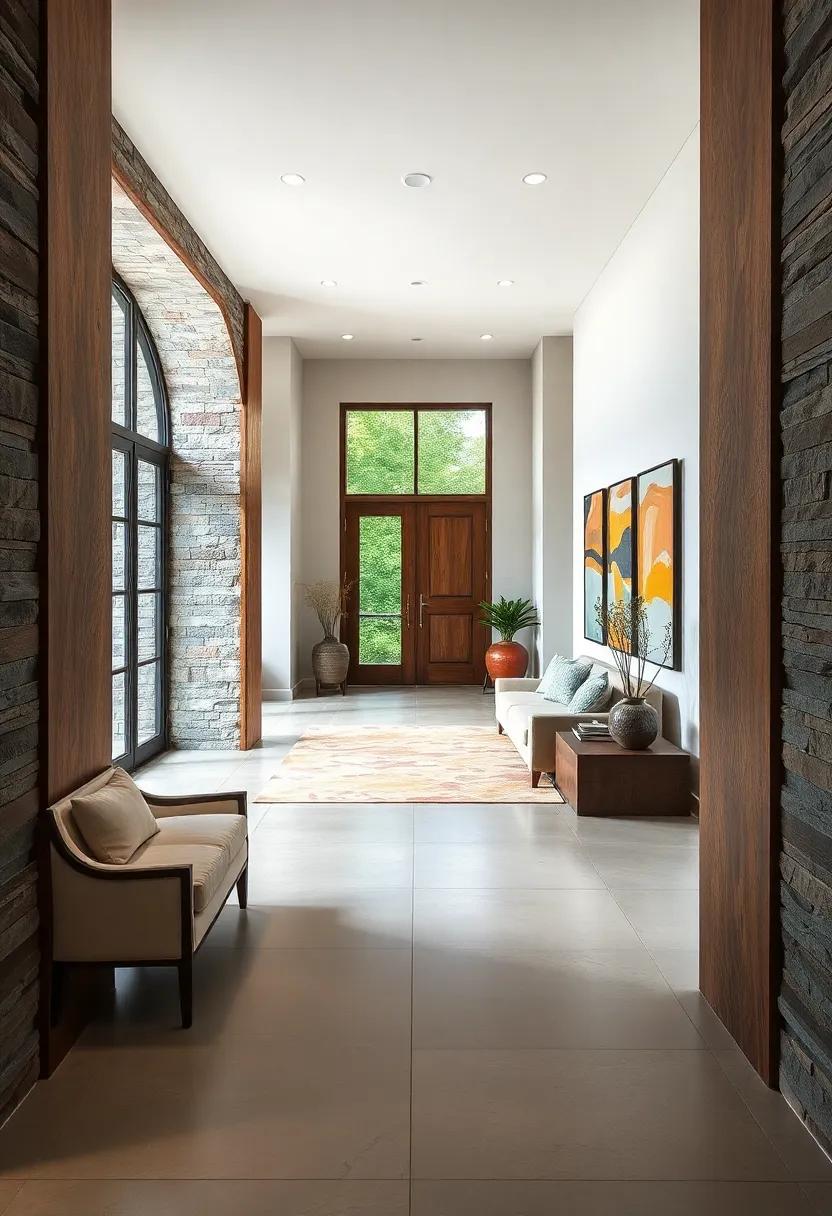 Finely Textured Timber Borders Enhancing Entry Spaces With Tactile and Visual Appeal