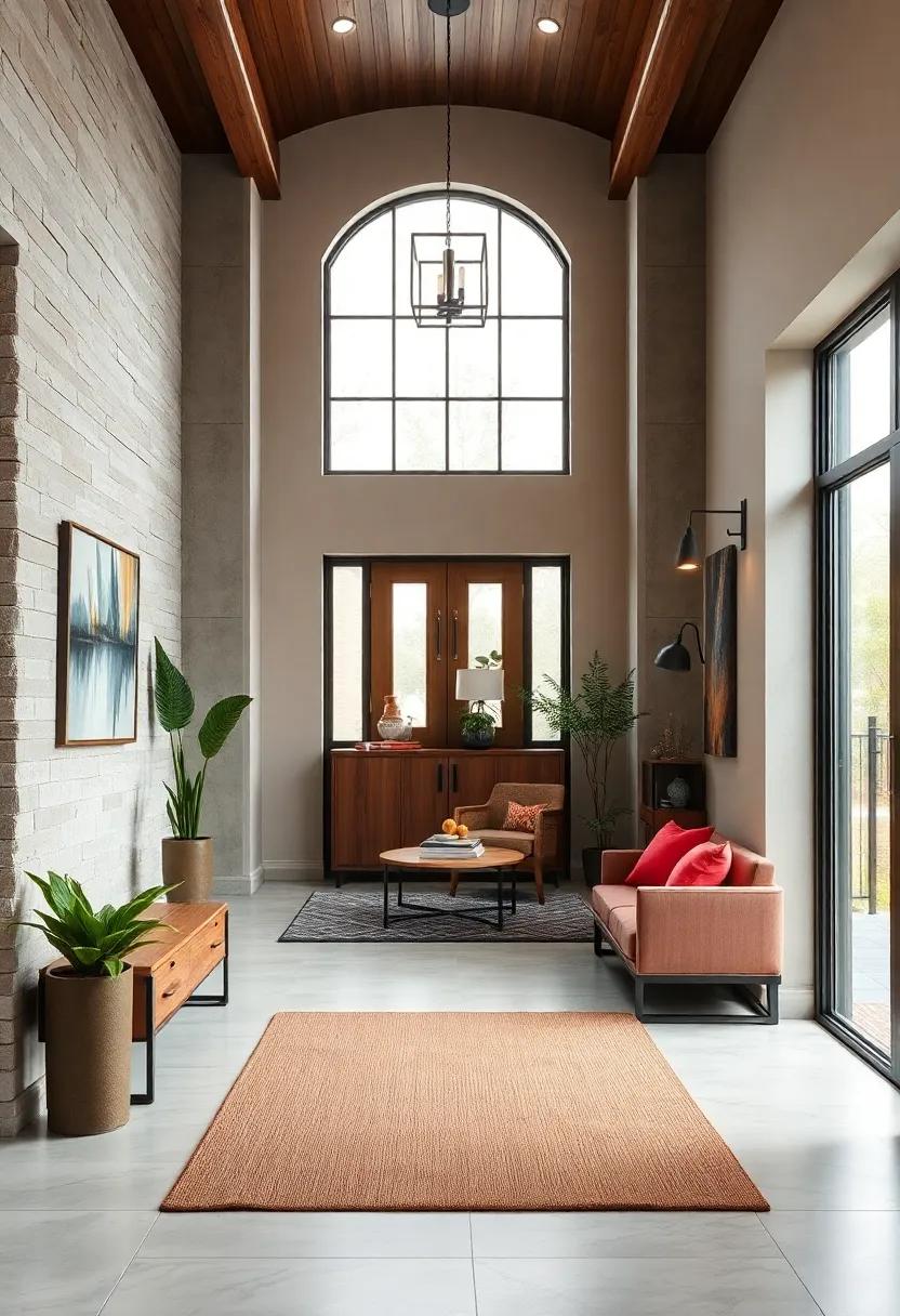 Seamlessly Blending Metal and Woodwork in Entryway Designs for a Contemporary Edge