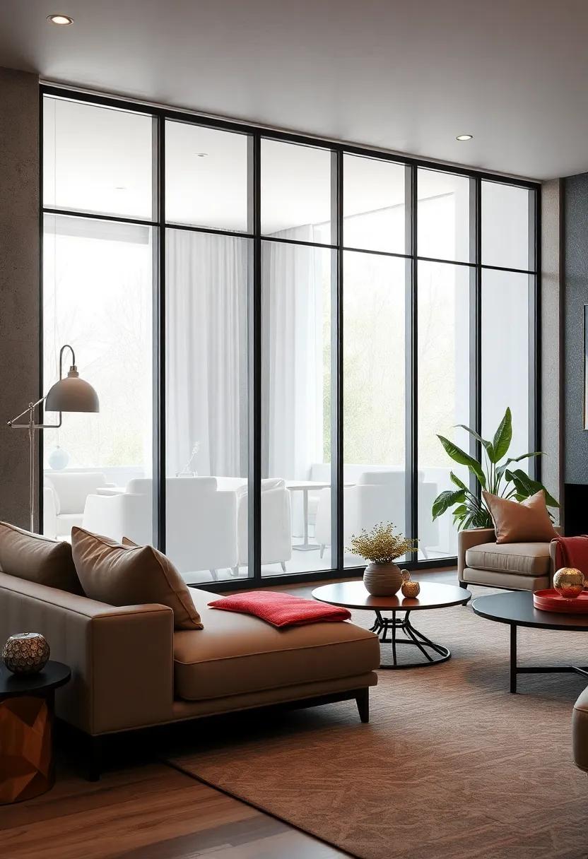 Modern Geometric Glass Dividers with Frosted Accents Adding Artistic Flair