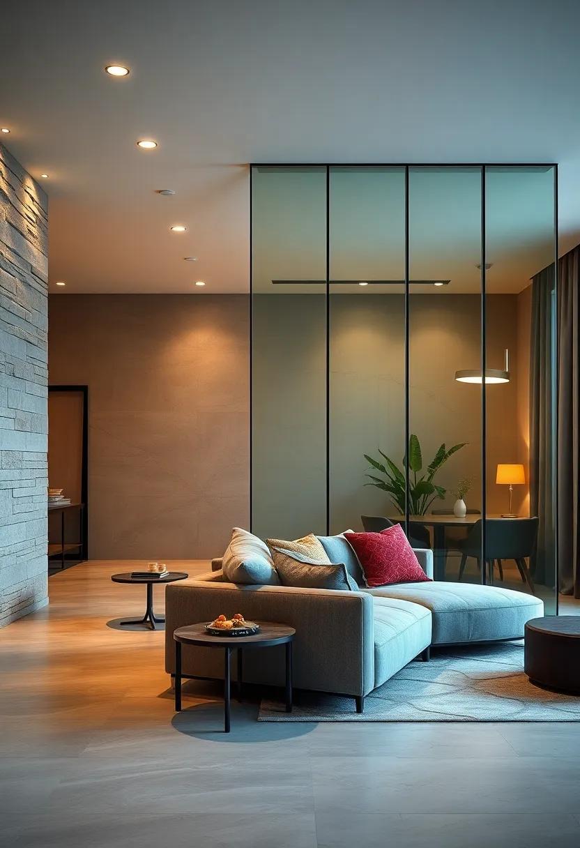 Organic Inspired Curved Glass Dividers Introducing Flow and Natural Aesthetics