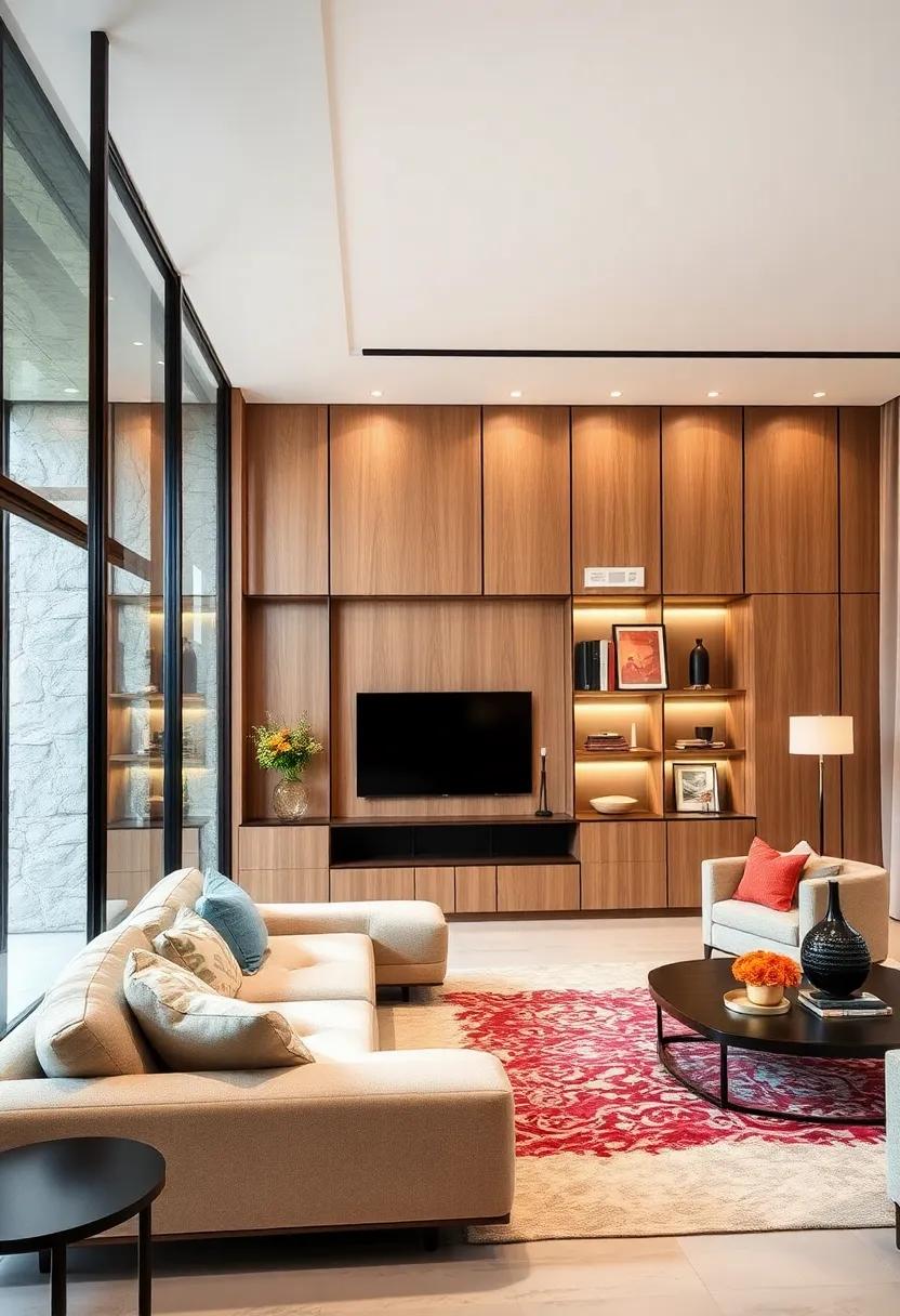 Glass Divider Walls Featuring Integrated Shelving Combining Storage and Separation