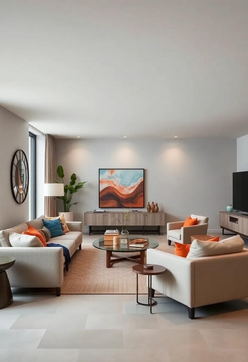 Sculptural Furniture Choices That Serve as Focal Points in a Sophisticated Under-Stairs Lounge