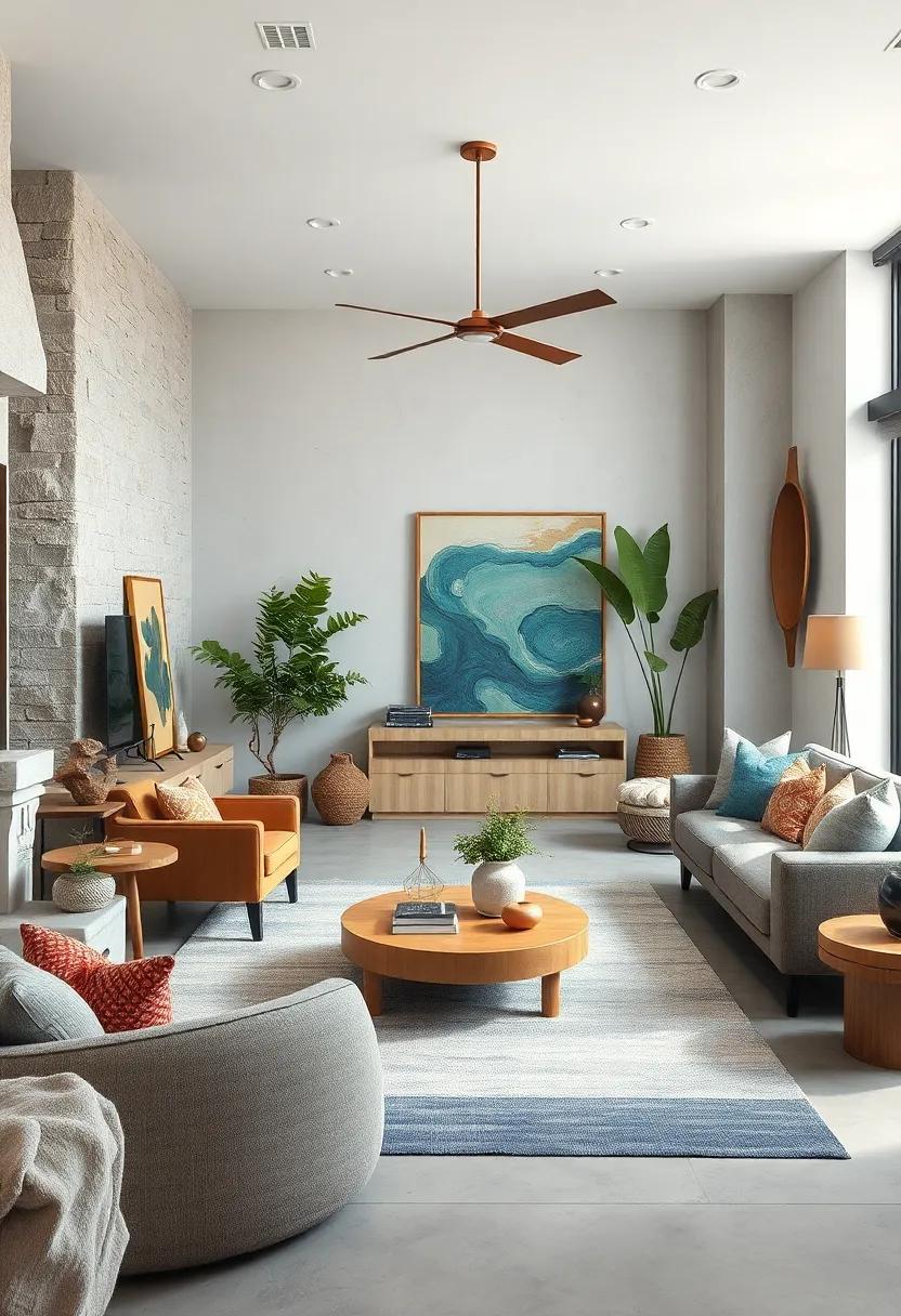 The Intersection of Natural Materials and Artistic Expressions in Eclectic Interiors