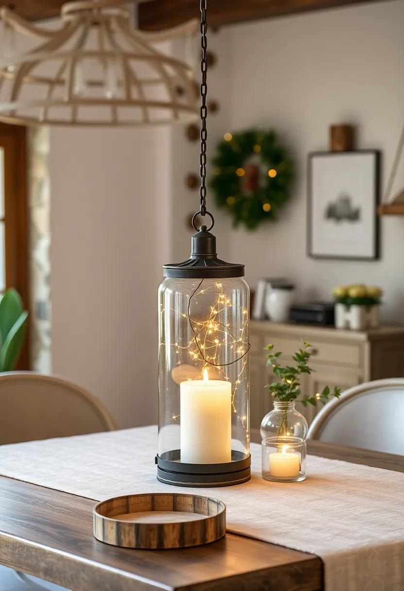 Glass Lanterns Adorned With Twinkling Fairy Lights For An Intimate Ambiance