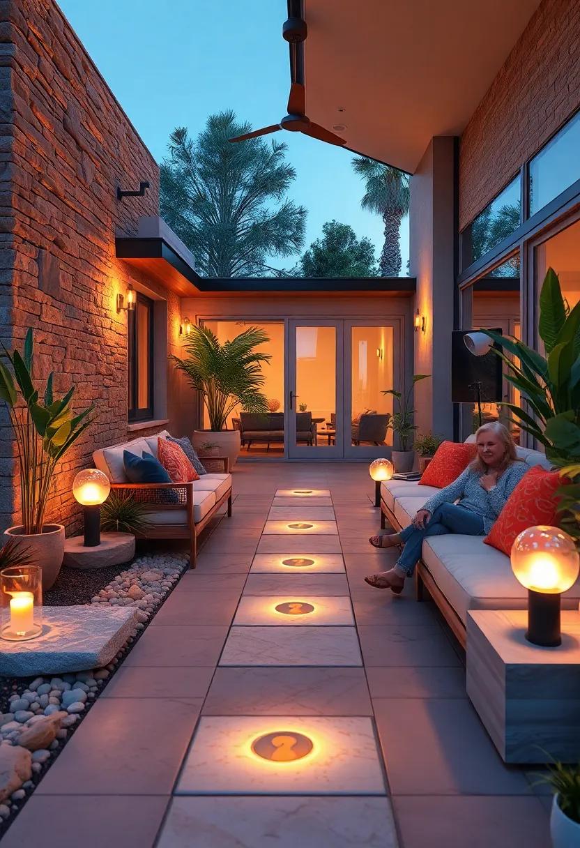 Energy-Conscious Homeowners Enjoying Evenings Surrounded by Solar Pathway Light Warmth