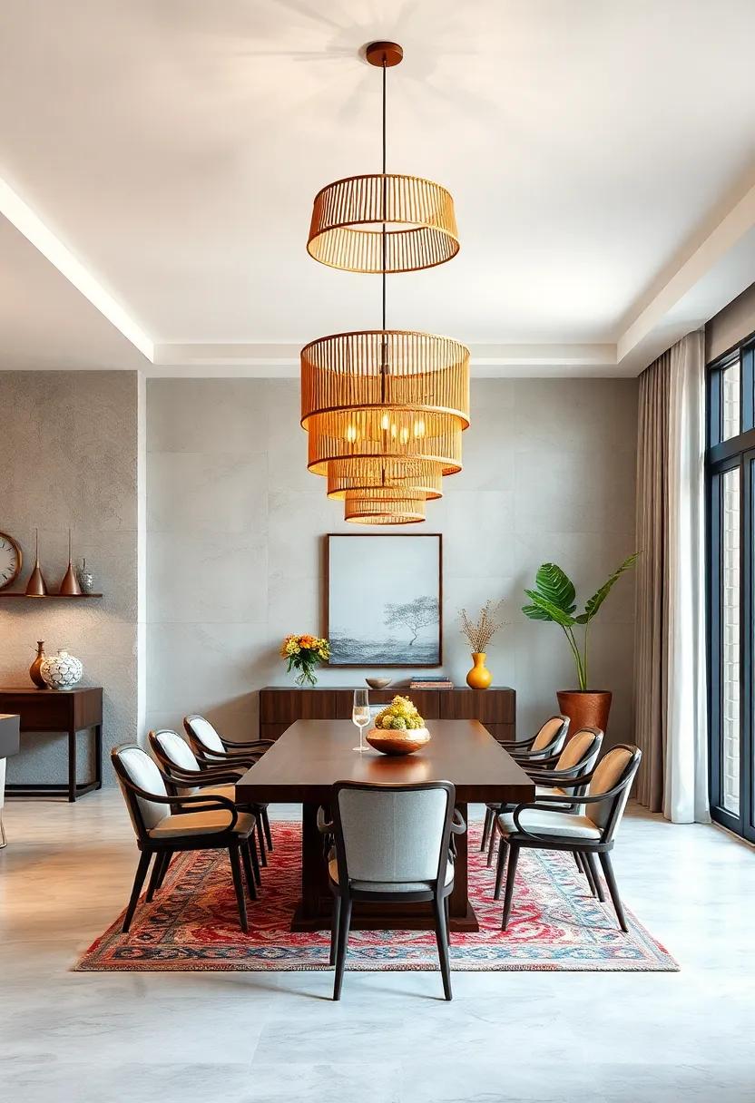 Organic Bamboo Chandeliers Infusing Sustainable Warmth Into Tropical Dining Settings