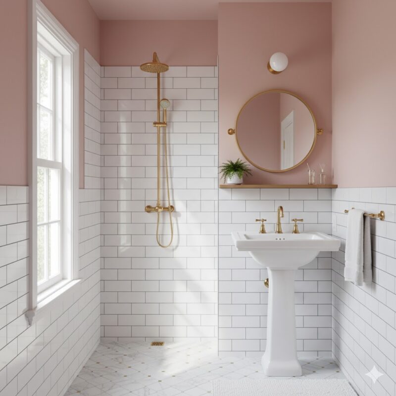 Soft blush bathroom walls Soft blush bathroom walls