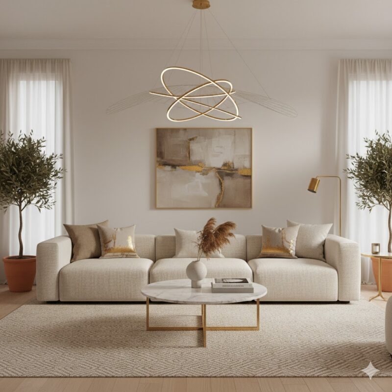 Stylish pendant lighting in a modern home