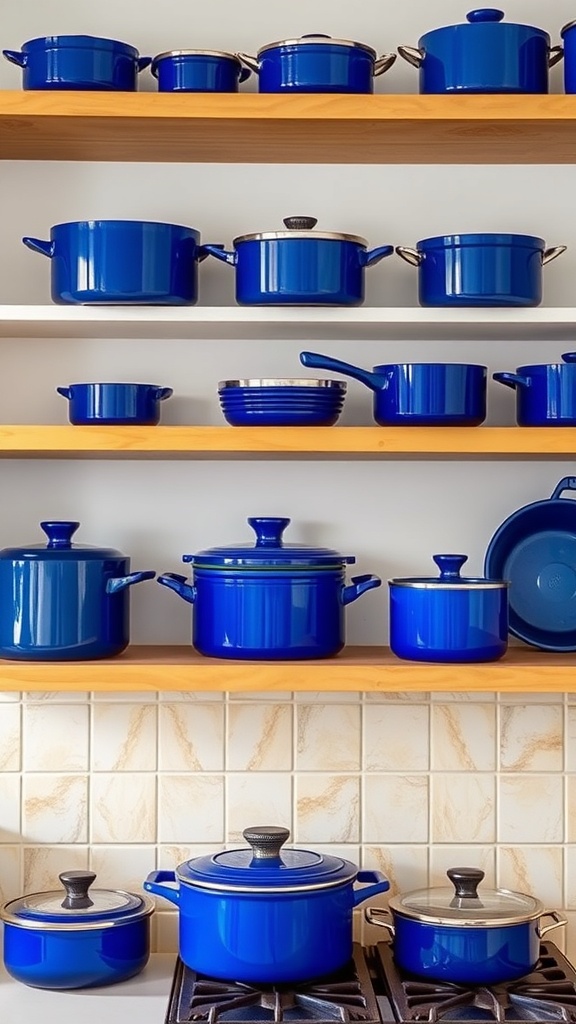 Cobalt blue cookware display