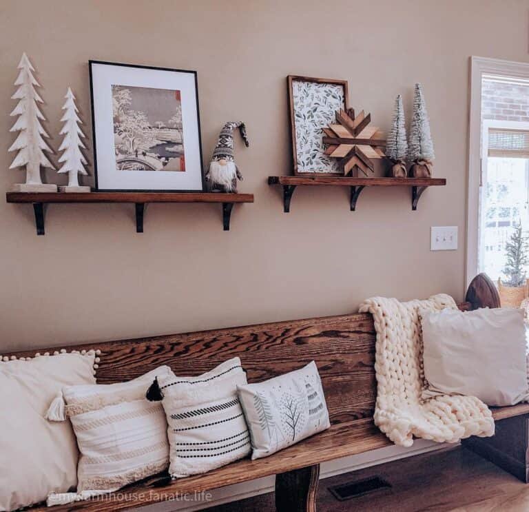 Natural Wood Shelf Styling