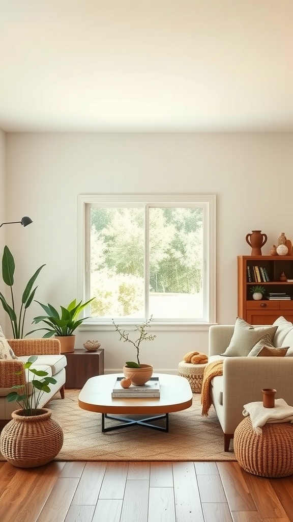 earthy color palette in living room