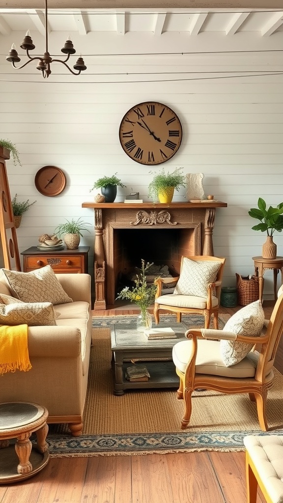 vintage furniture in living room