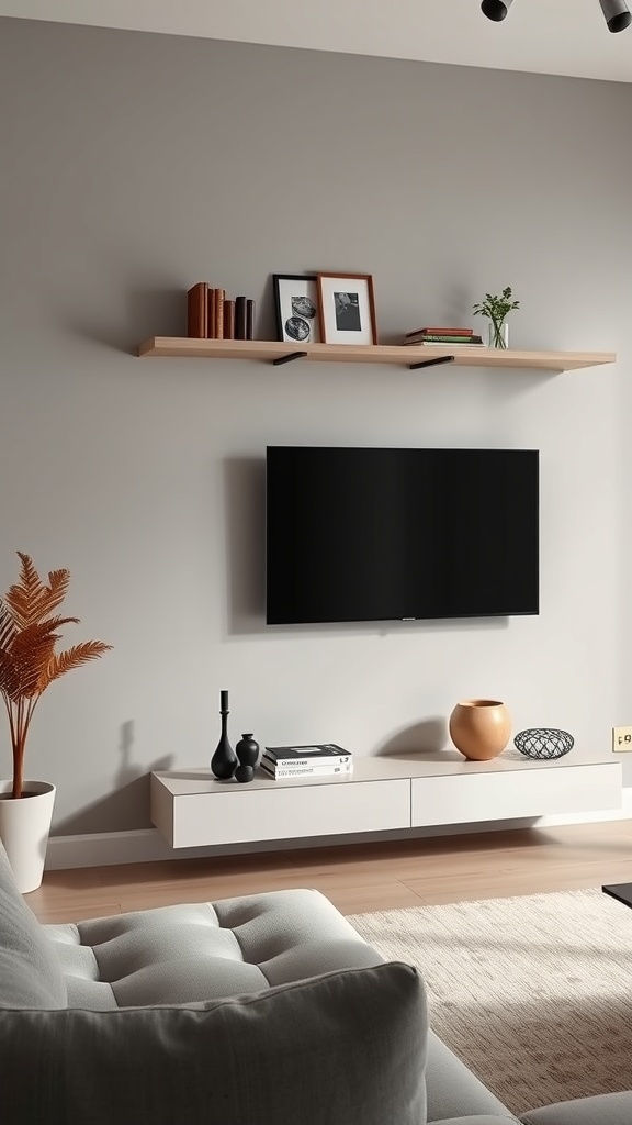 minimalist floating shelves