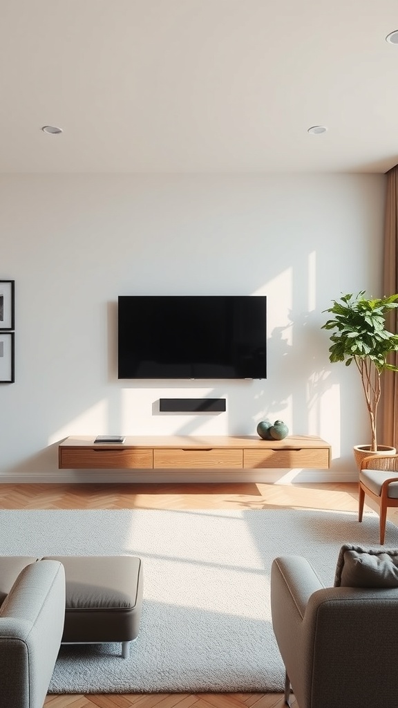 floating bench with tv
