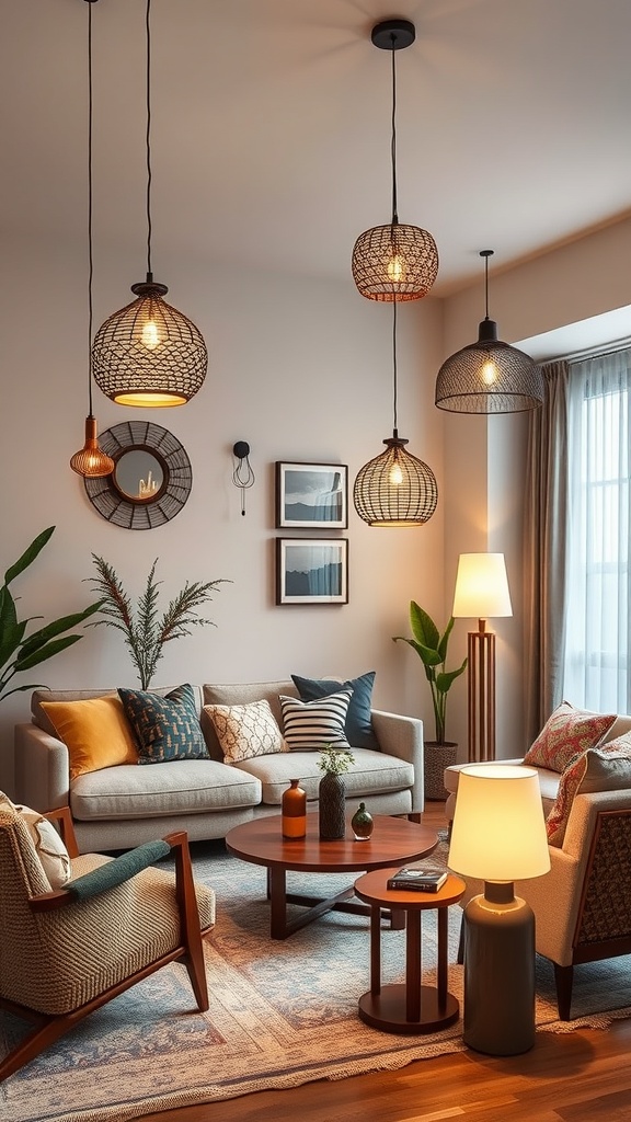 Unique pendant and floor lamps