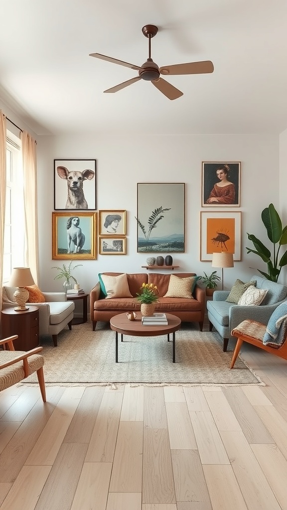 Mix of vintage and modern furniture