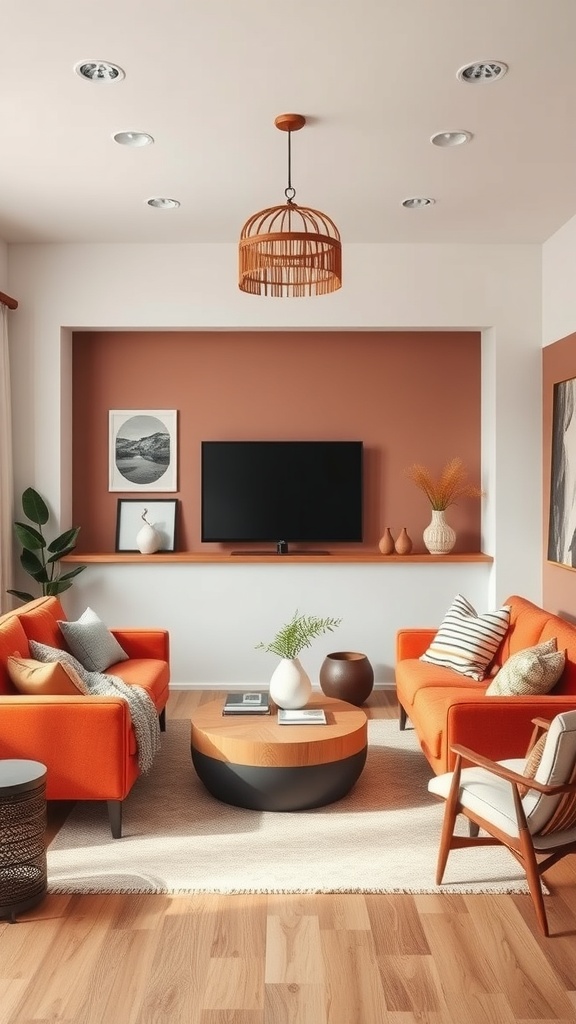 Warm and inviting boho living room