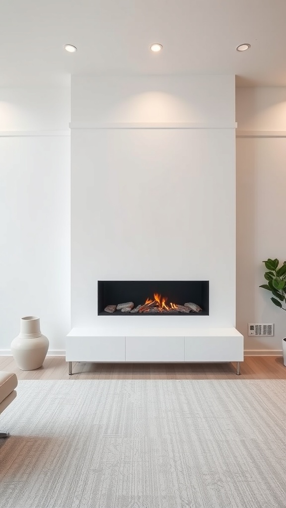 Minimalist fireplace as a focal point