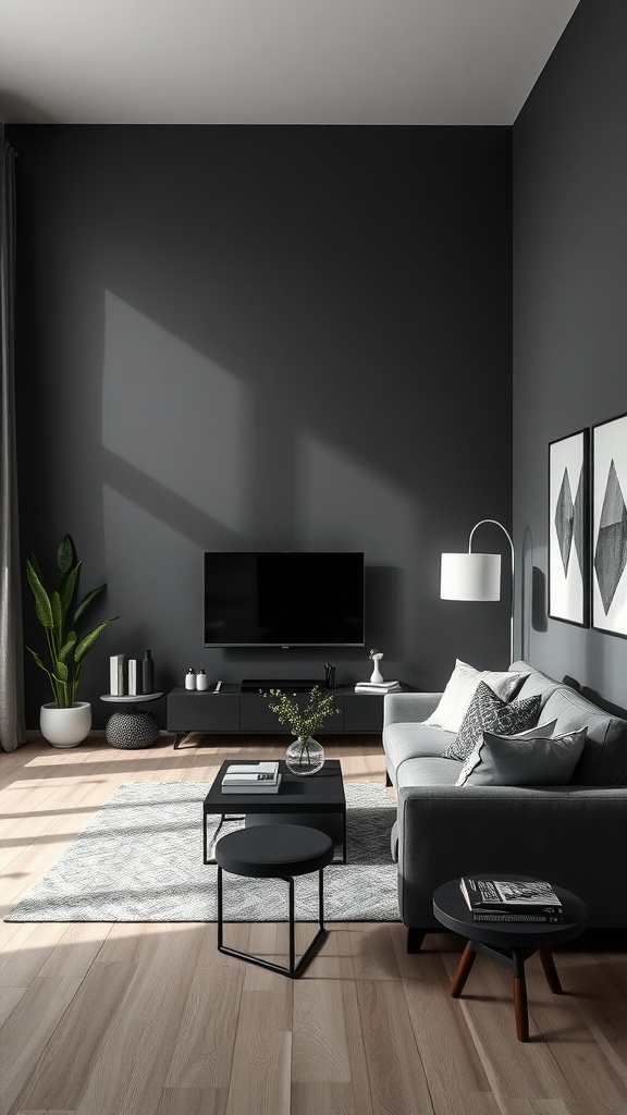 minimalist sophistication with dark grey