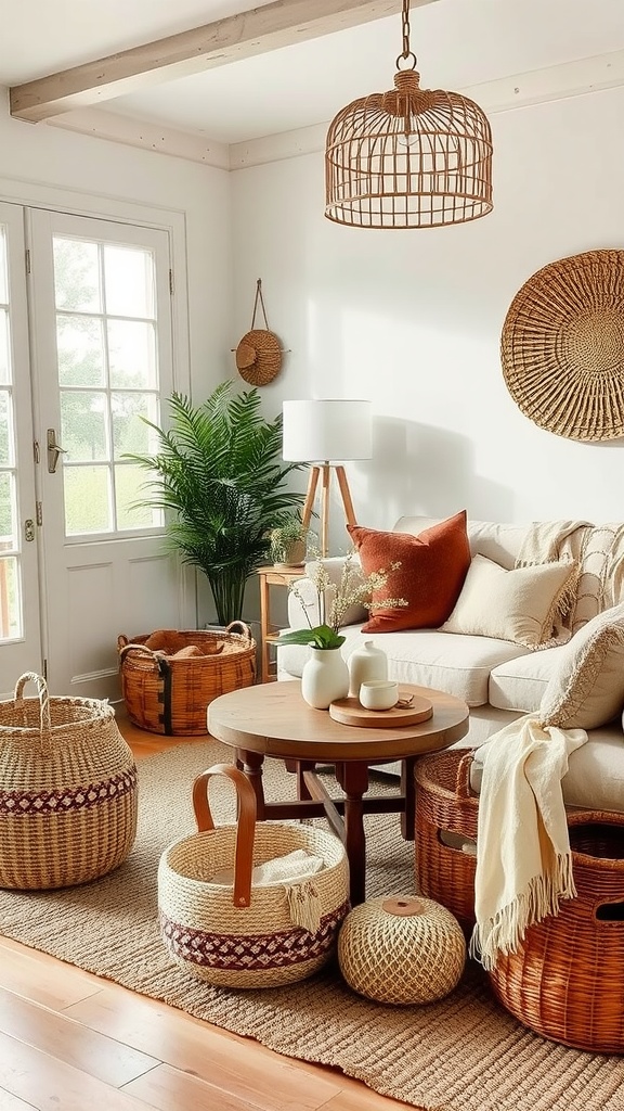 Incorporate natural woven textures