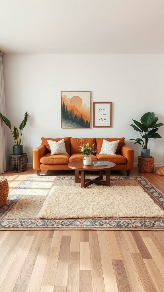 Define areas with area rugs