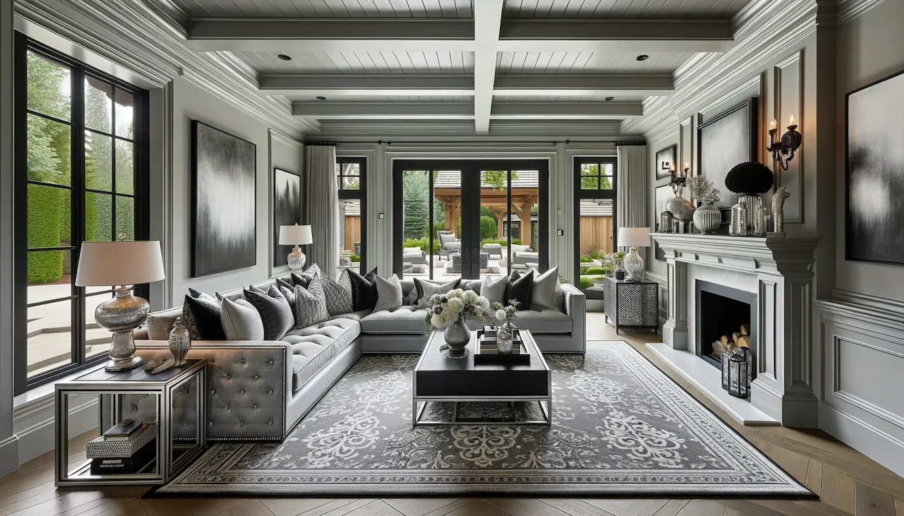 black and silver living room