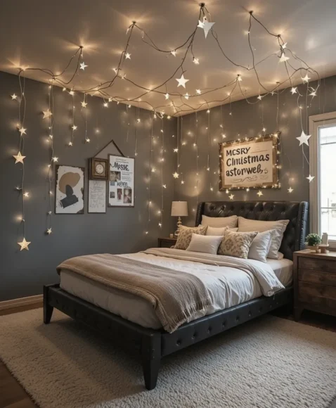 Star String Lights on Ceiling