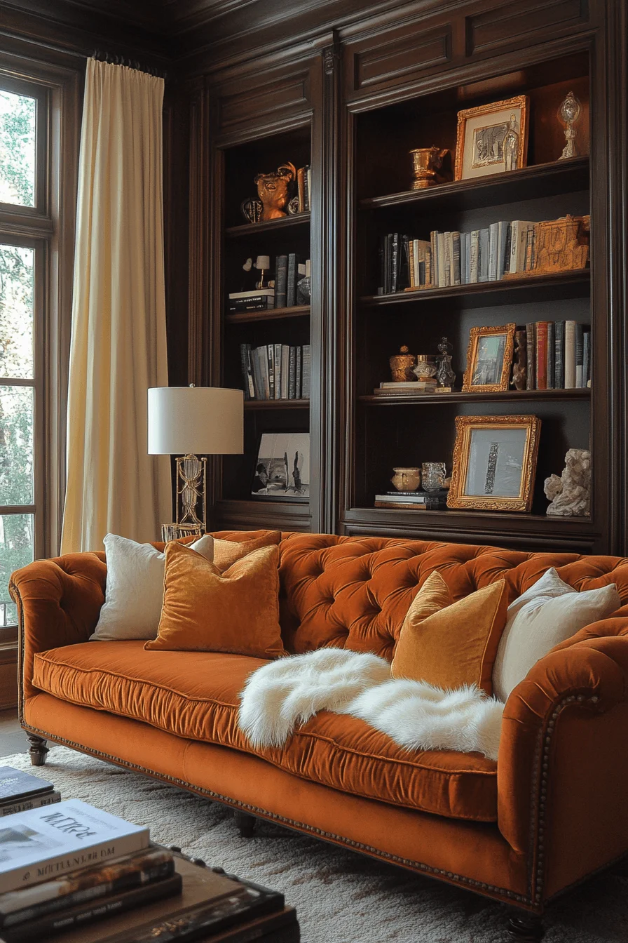 29 Orange Couch Living Room Ideas That Bring Energy and Joyful Style orange couch living room