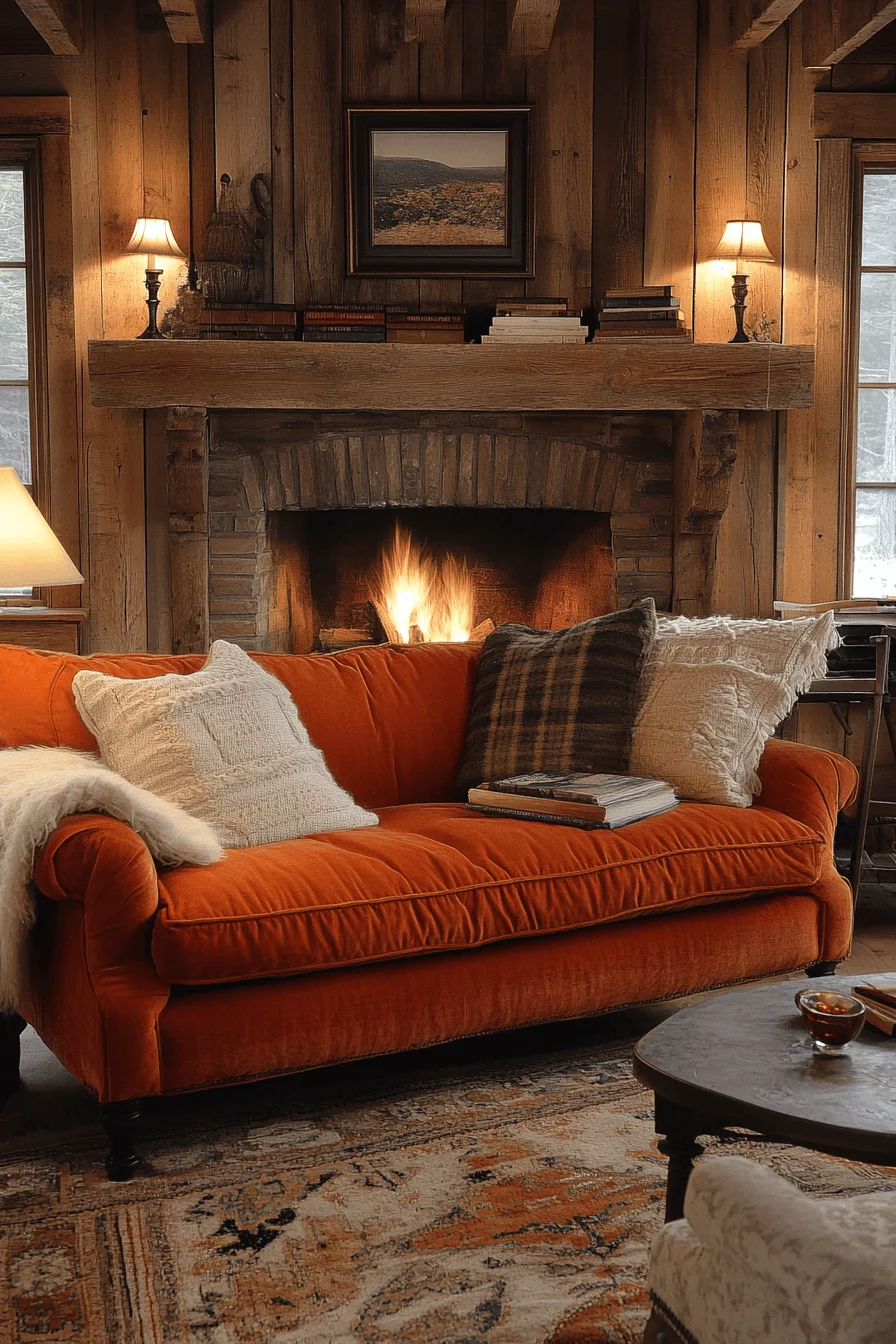 29 Orange Couch Living Room Ideas That Bring Energy and Joyful Style orange couch living room