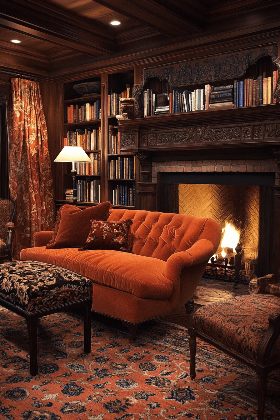 29 Orange Couch Living Room Ideas That Bring Energy and Joyful Style orange couch living room