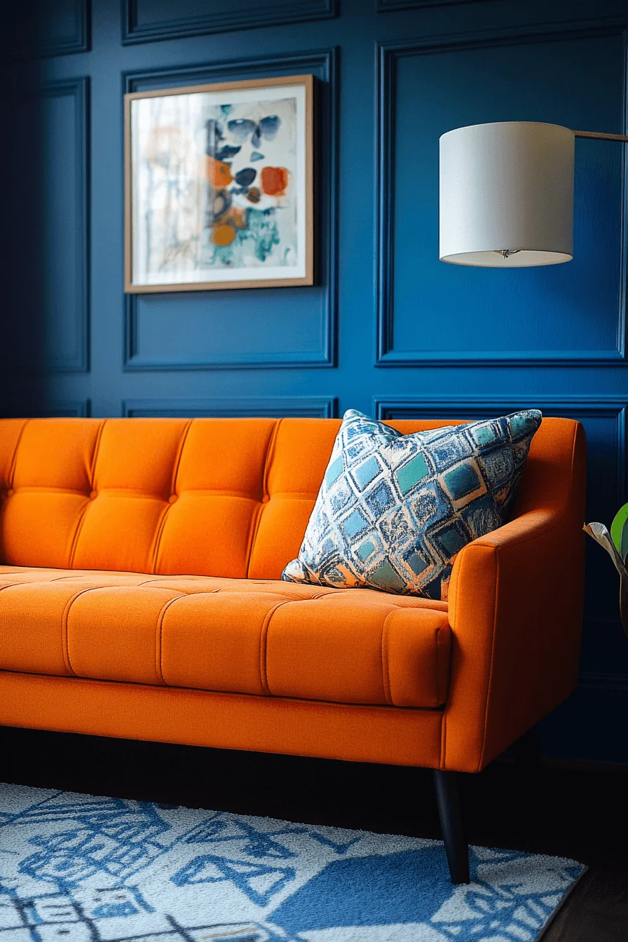 29 Orange Couch Living Room Ideas That Bring Energy and Joyful Style orange couch living room