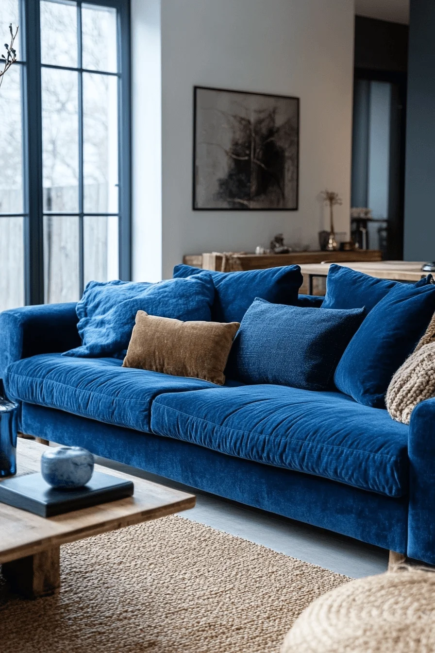 29 Blue Sofa Living Room Ideas for a Stylish and Cheerful Space blue sofa living room design