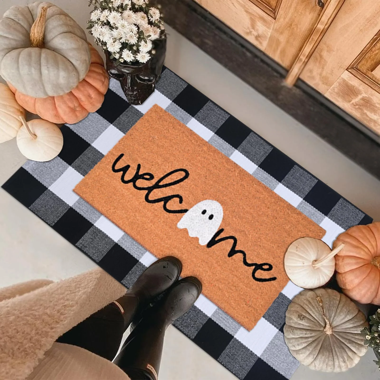 Festive Halloween Doormat Ideas Halloween Doormat and Rug Combo