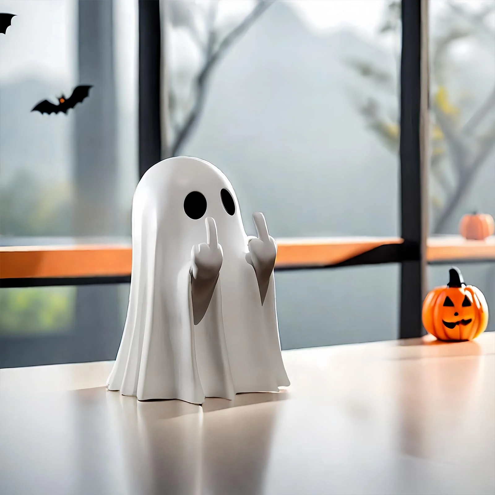 Humorous Halloween Porch Decoration Playful Halloween Ghost Figurine