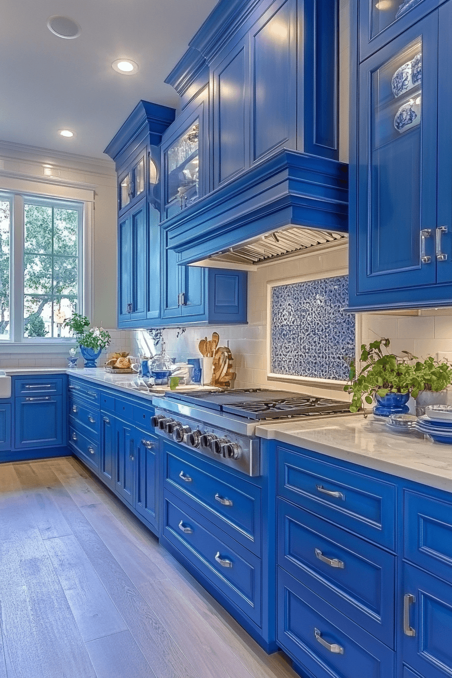 26+ Blue and White Kitchen Cabinets That Make Every Detail Shine blue and white kitchen cabinets