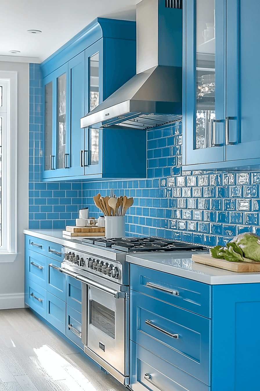 26+ Blue and White Kitchen Cabinets That Make Every Detail Shine blue and white kitchen cabinets
