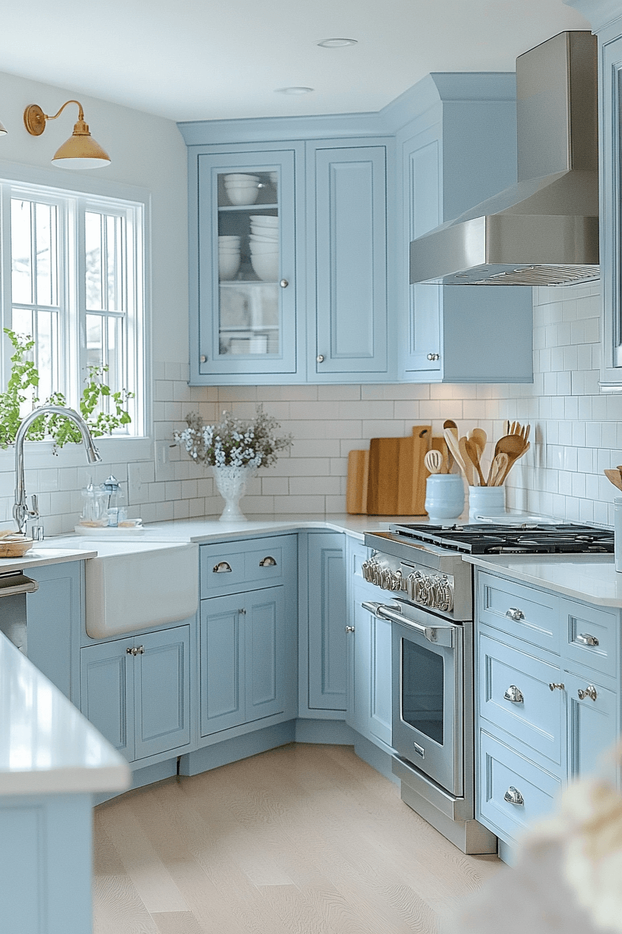 26+ Blue and White Kitchen Cabinets That Make Every Detail Shine blue and white kitchen cabinets