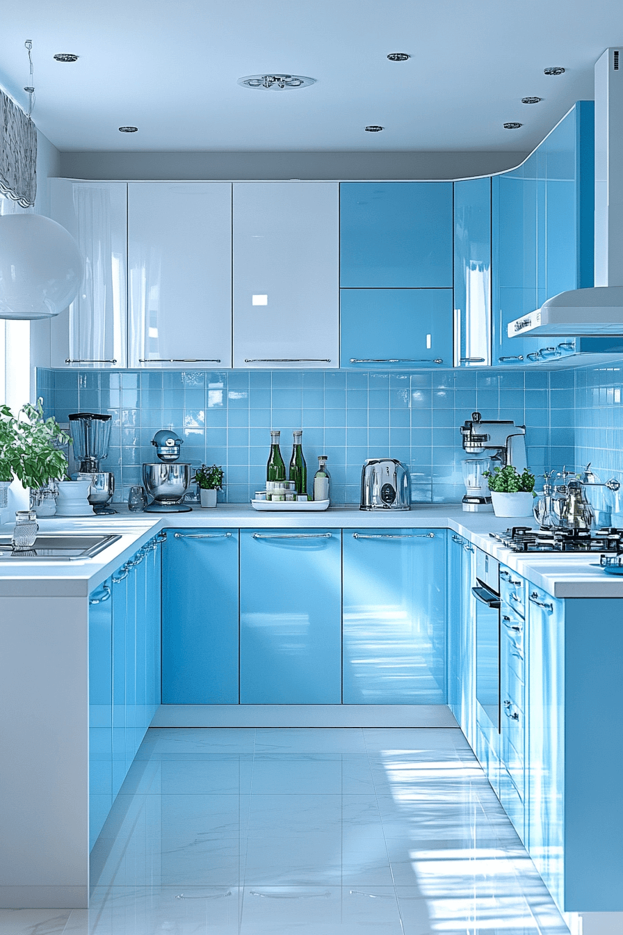 26+ Blue and White Kitchen Cabinets That Make Every Detail Shine blue and white kitchen cabinets