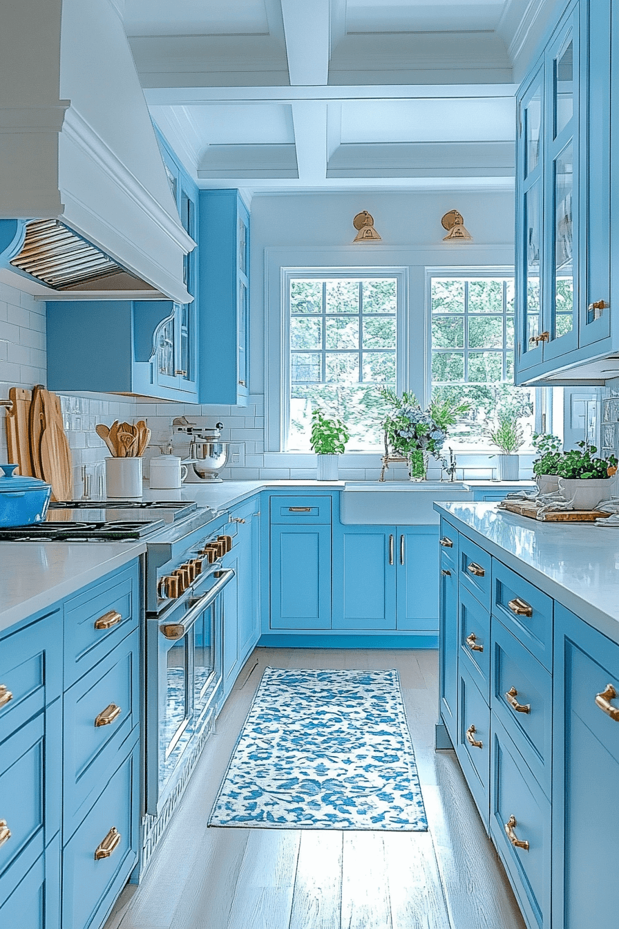 26+ Blue and White Kitchen Cabinets That Make Every Detail Shine blue and white kitchen cabinets