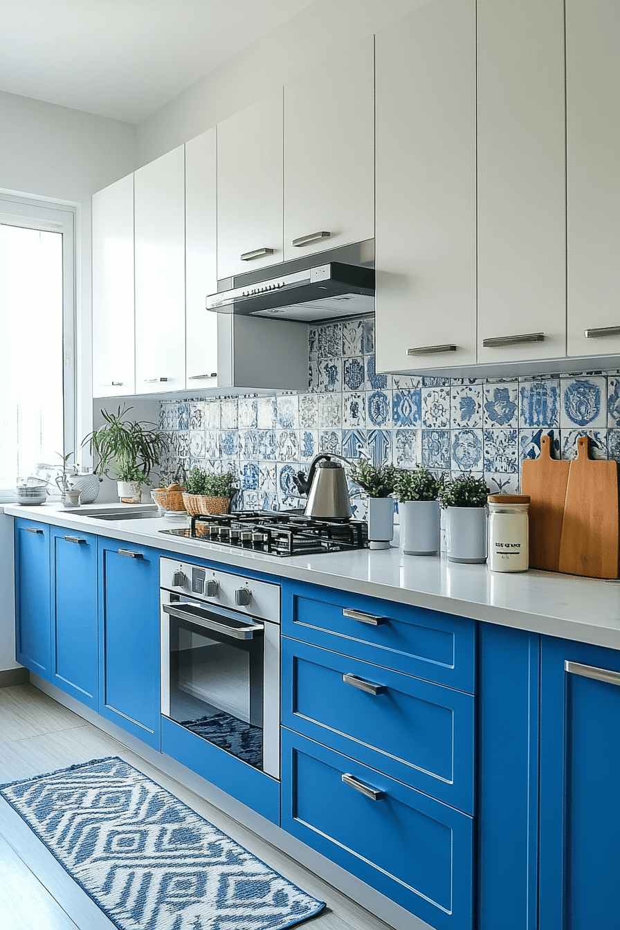 26+ Blue and White Kitchen Cabinets That Make Every Detail Shine blue and white kitchen cabinets
