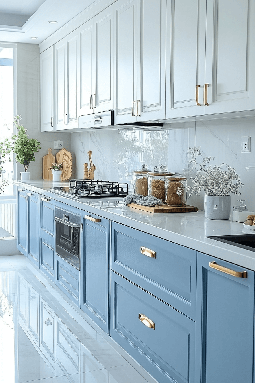 26+ Blue and White Kitchen Cabinets That Make Every Detail Shine blue and white kitchen cabinets