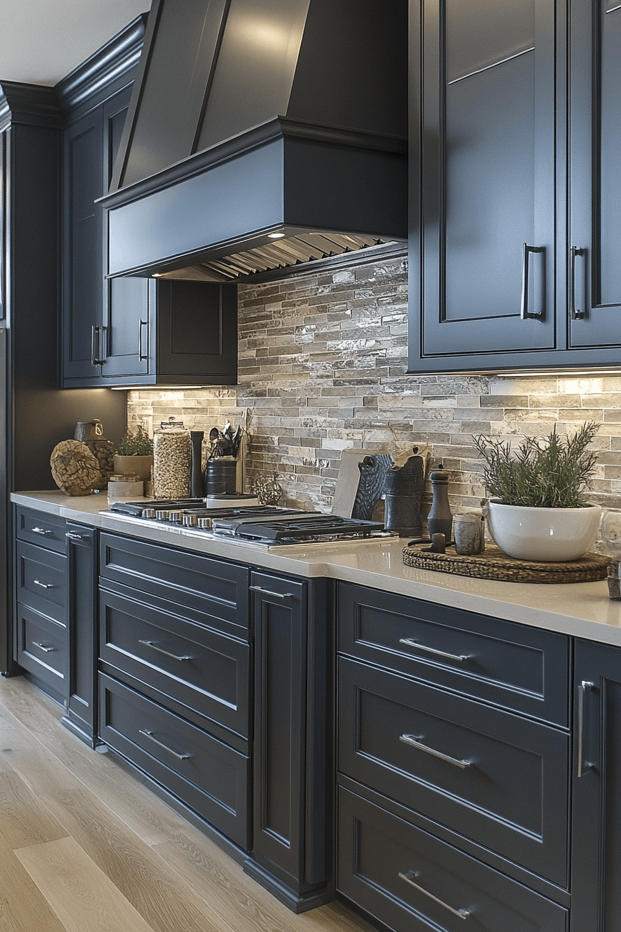 dark grey kitchen cabinets