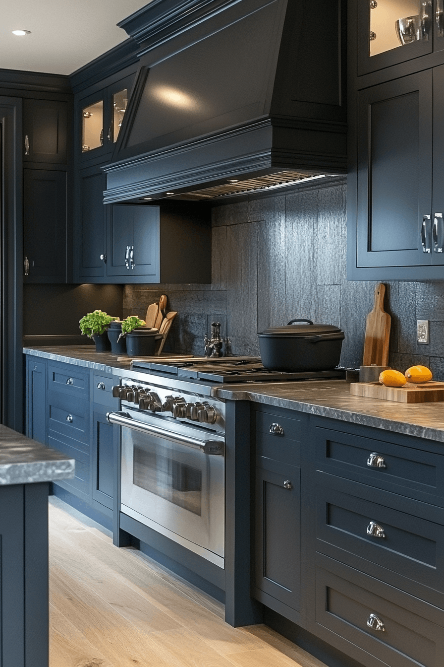 dark grey kitchen cabinets