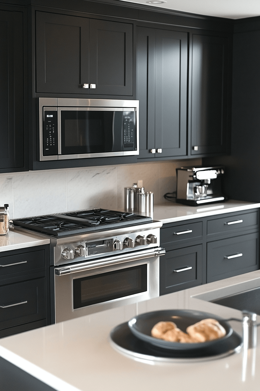 dark grey kitchen cabinets