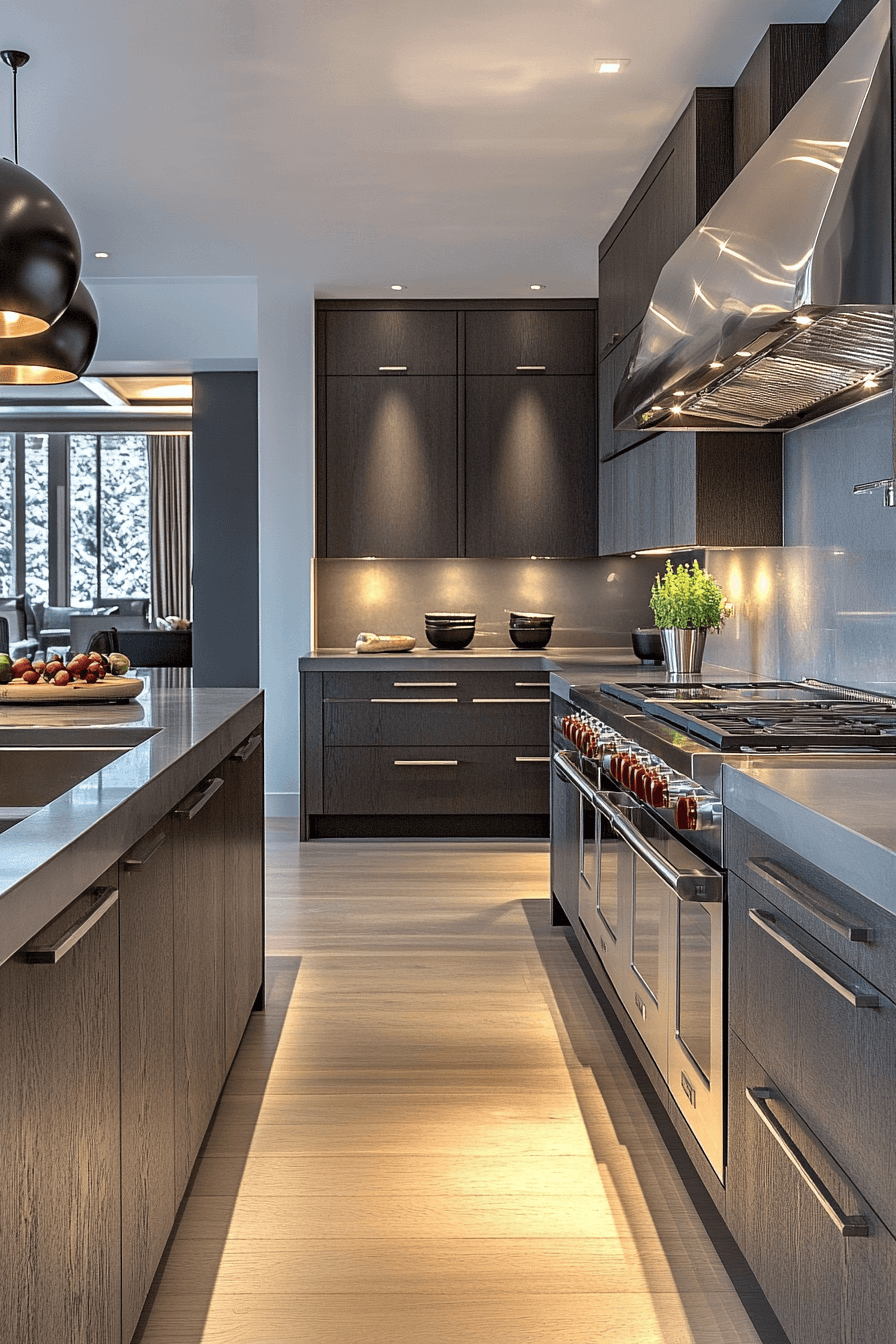 dark grey kitchen cabinets
